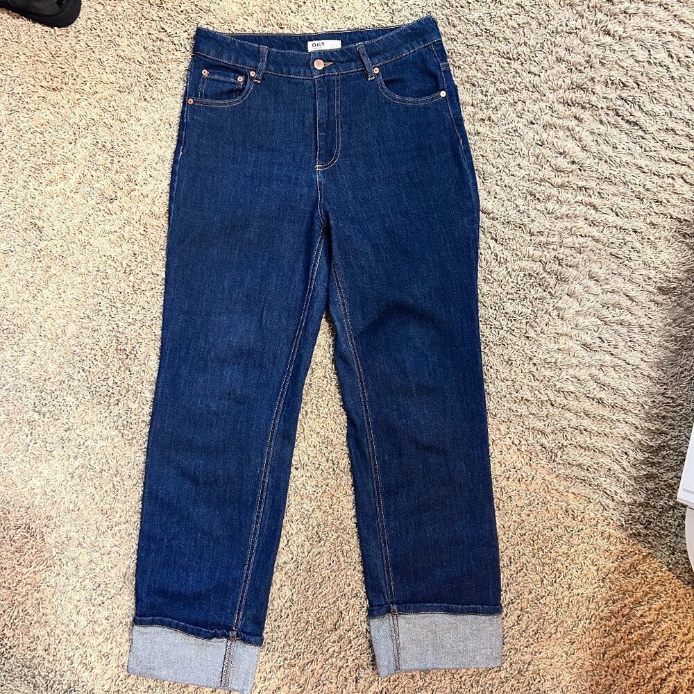 Oat New York Mid-Rise Relaxed Straight Leg Cuffed Jeans in Women's Size 6/28